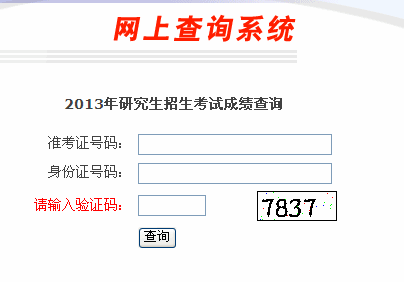 浙江工業(yè)大學2013年考研成績查詢