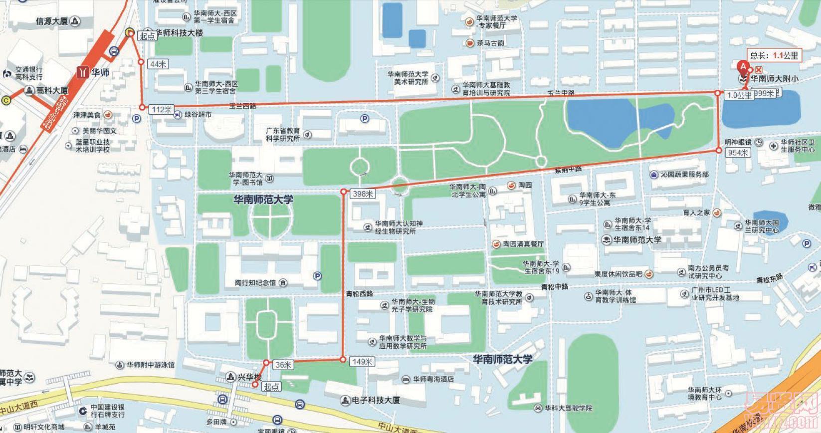 華南師范大學(xué)附屬小學(xué)位置圖
