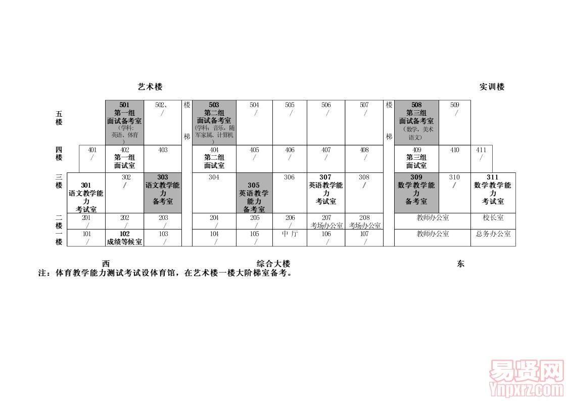 廣州市花都區(qū)2014年公開招聘小學教師面試和教學能力測試考場平面圖