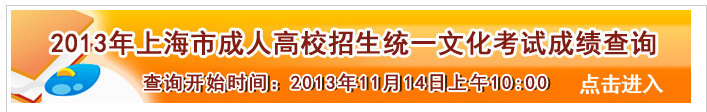 上海2013年成人高考成績查詢