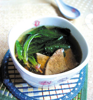 菠菜豬肝湯