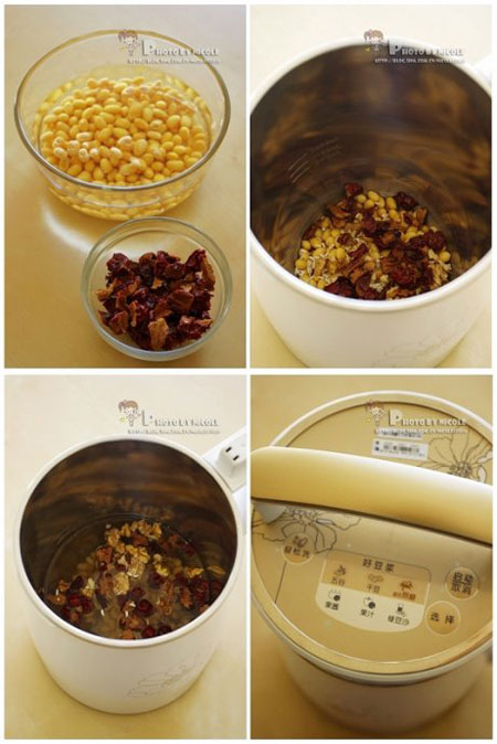 核桃紅棗糯米豆?jié){